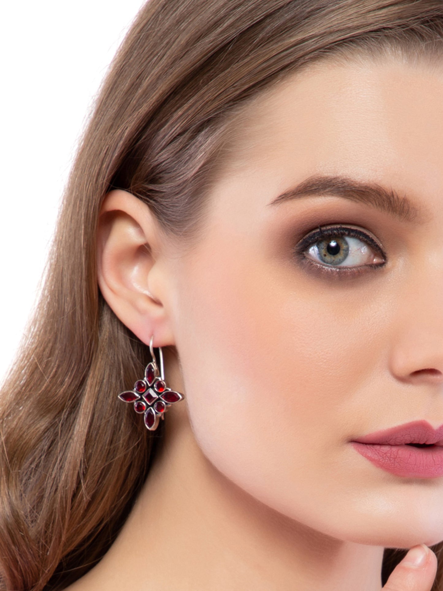 The Celia Earrings : Maroon