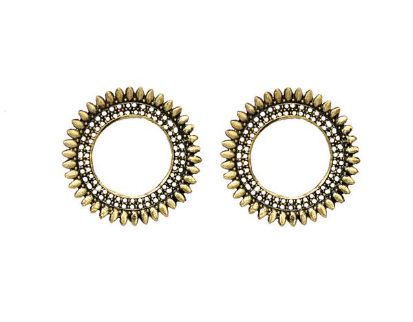 The Egyptian Wheel Earrings - Gold