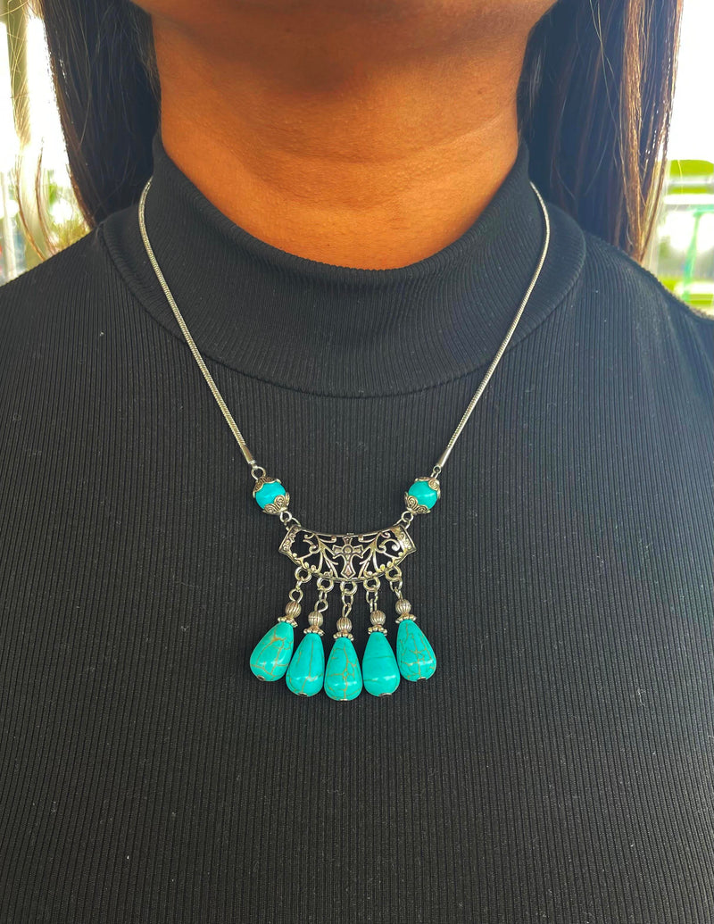 The Turquoise Tassel Necklace