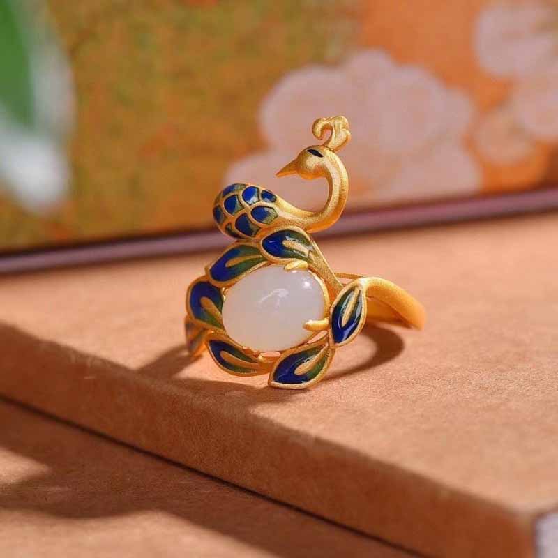 The Peacock Adjustable Ring