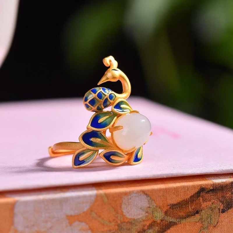 The Peacock Adjustable Ring