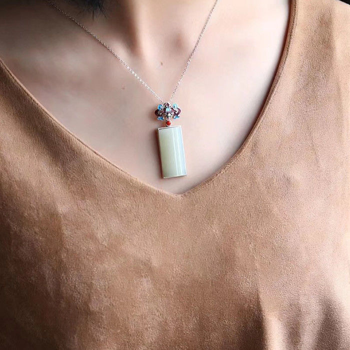 The Cora Jade Pendant with Chain