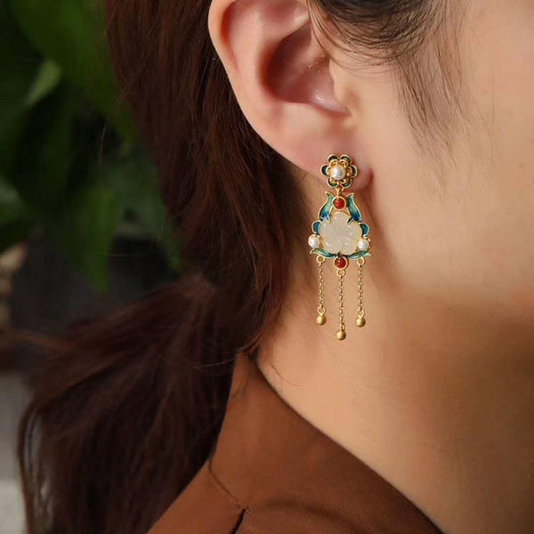 The Amelia Jade Tassel Earrings