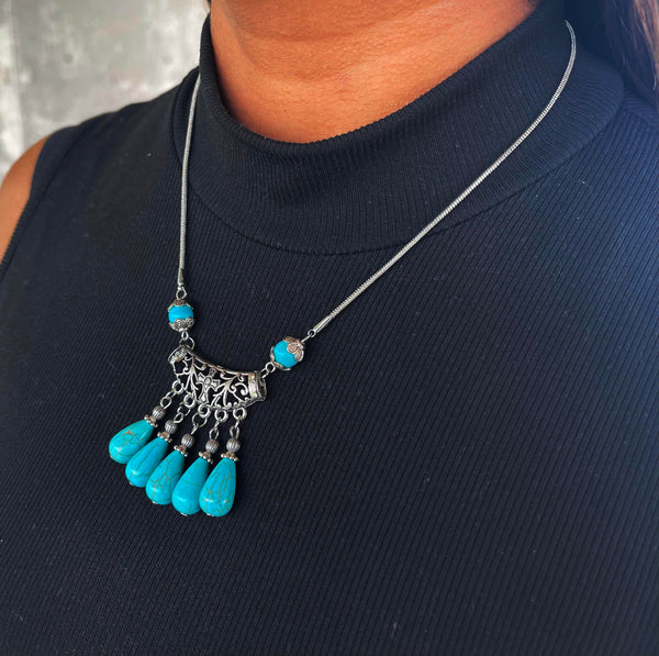 The Turquoise Tassel Necklace