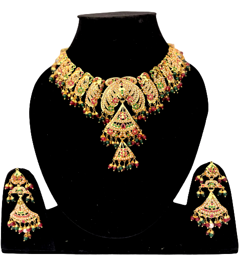 The Gold Plated Mehar Jadau Jewelry Set