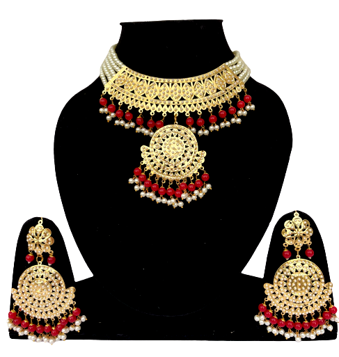 The Princess Jadau Jewellery Set : Red