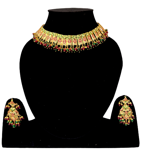 The Gold Plated Pihu Jadau Jewellery Set