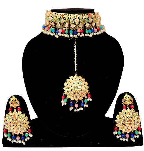 The Jadau Choker Jewellery Set : Multi