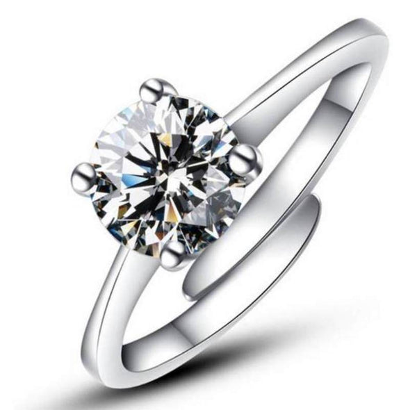 Adjustable Faux Solitaire Ring