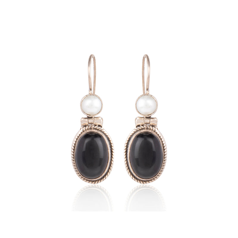 The Elina Silver Drops : Black