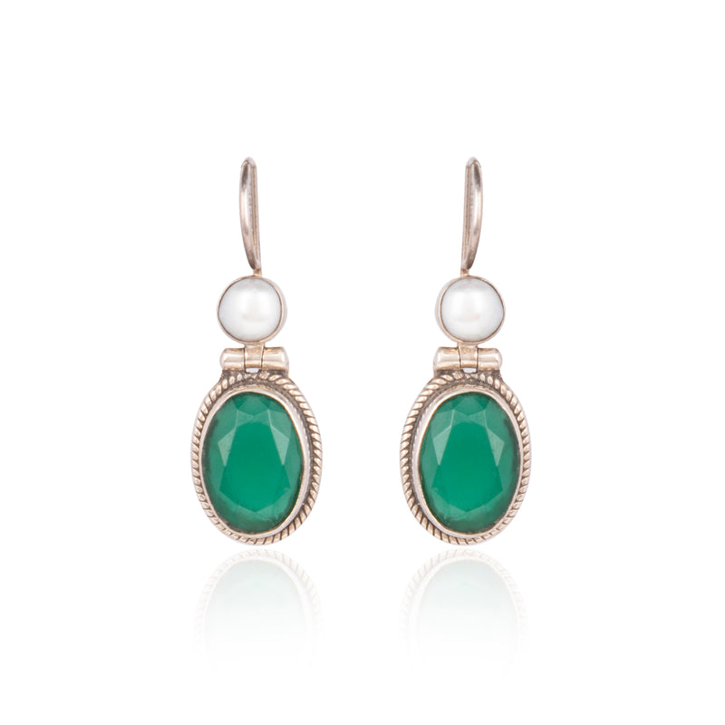 The Elina Silver Drops : Green