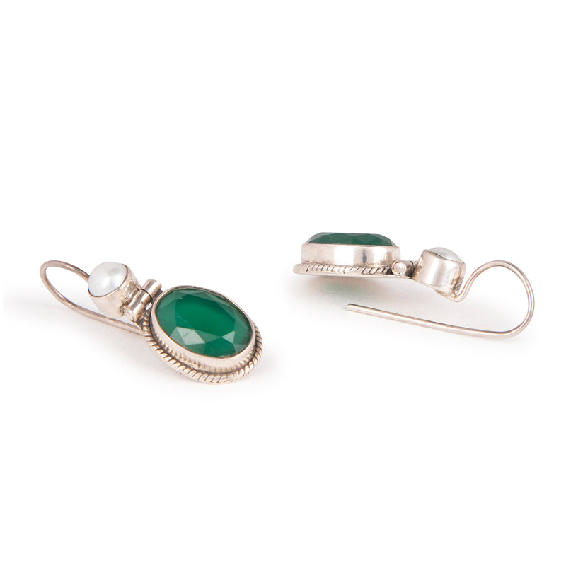 The Elina Silver Drops : Green