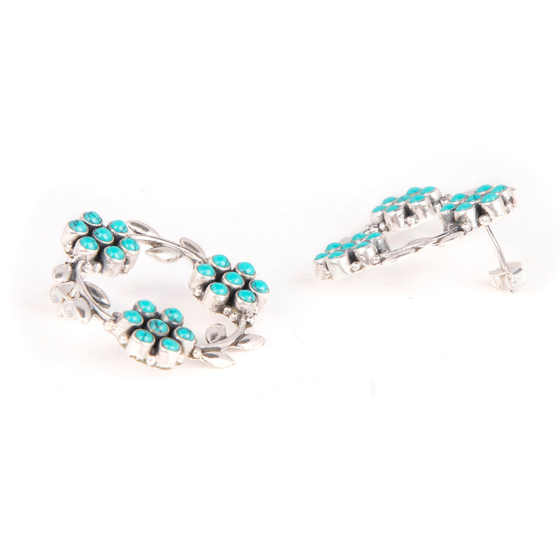 The Floral Wreath Earrings - Turquoise