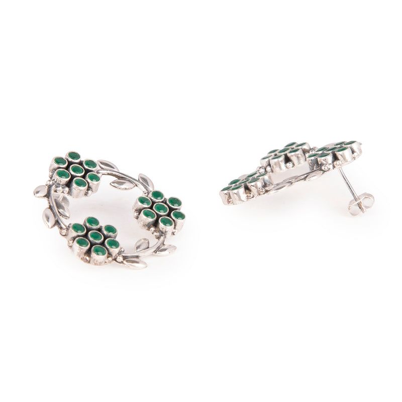 The Floral Wreath Earrings - Green