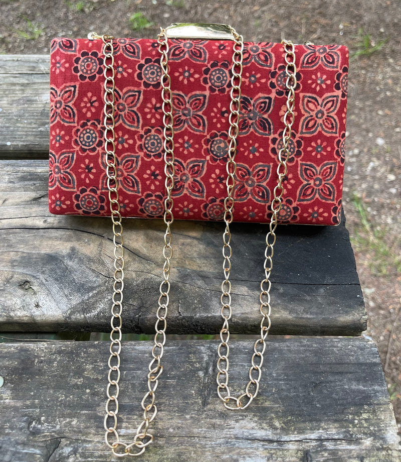 The Kalamkari Box Clutch : Red