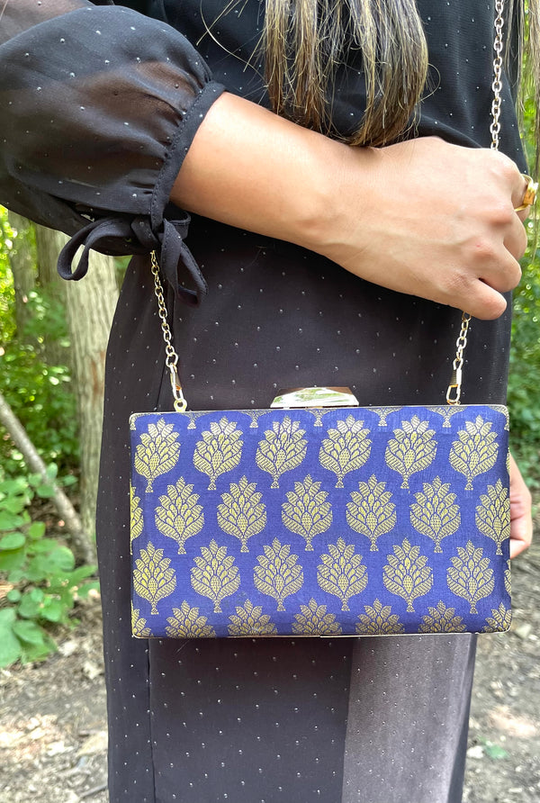 The Paithani Box Clutch