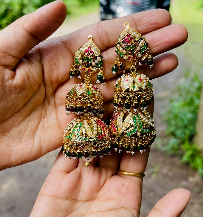 The Stunning Jadau Double Jhumkis