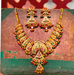 The Gold Plated Mehar Jadau Jewelry Set