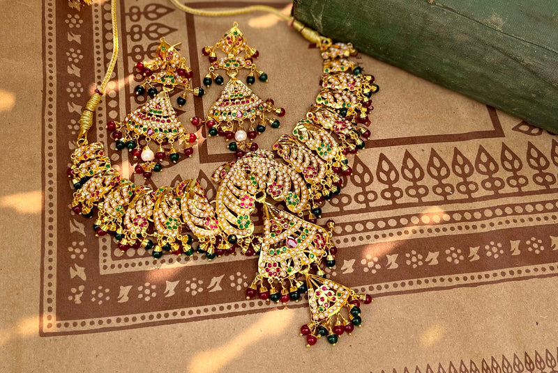 The Gold Plated Mehar Jadau Jewelry Set