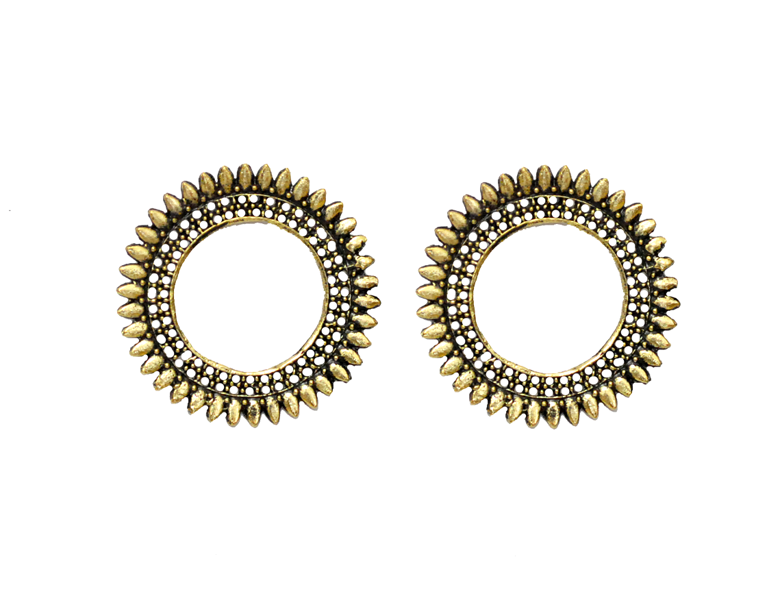 The Egyptian Wheel Earrings - Gold