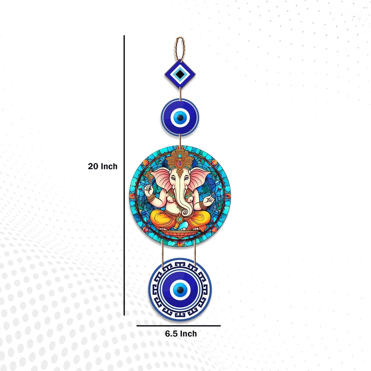 Ganesha Wall Hanging with Evil Eye Protection